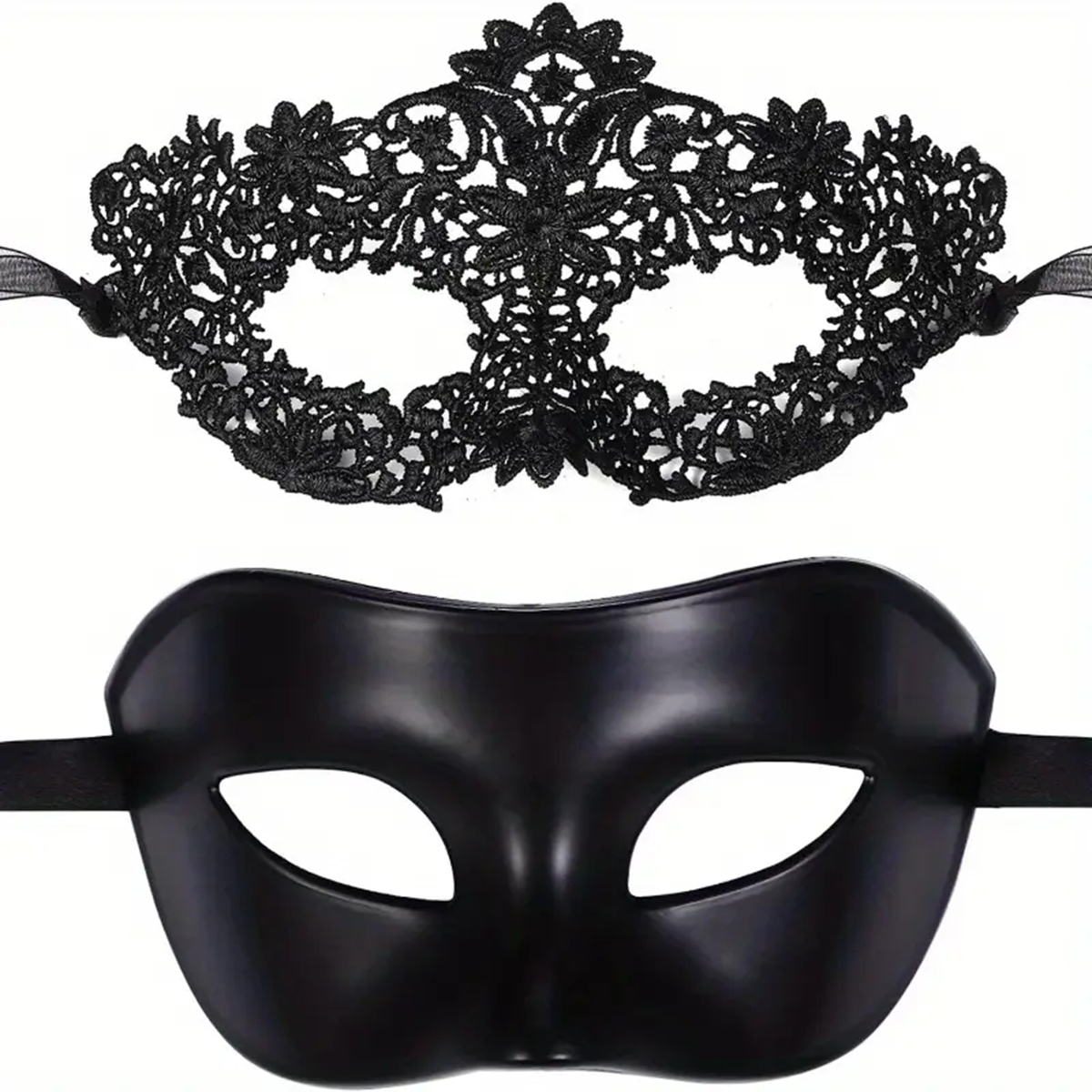 Black Face Mask Pack - 2 Peças Máscaras de Renda Pretas