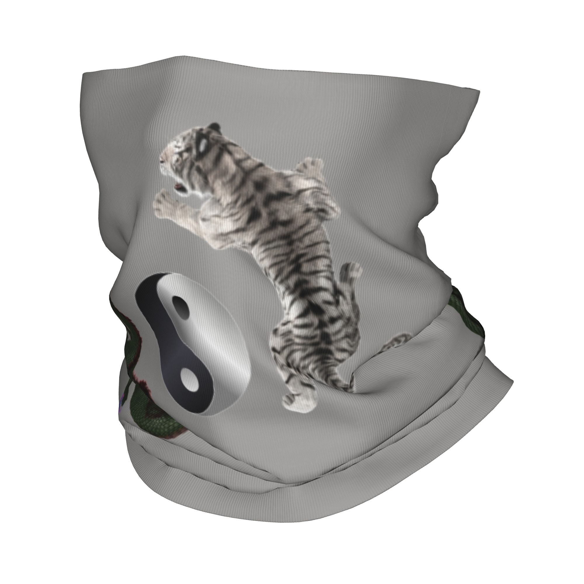 Neck Gaiter Face Cover - Bandana Personalizada Dragão e Tigre Yin