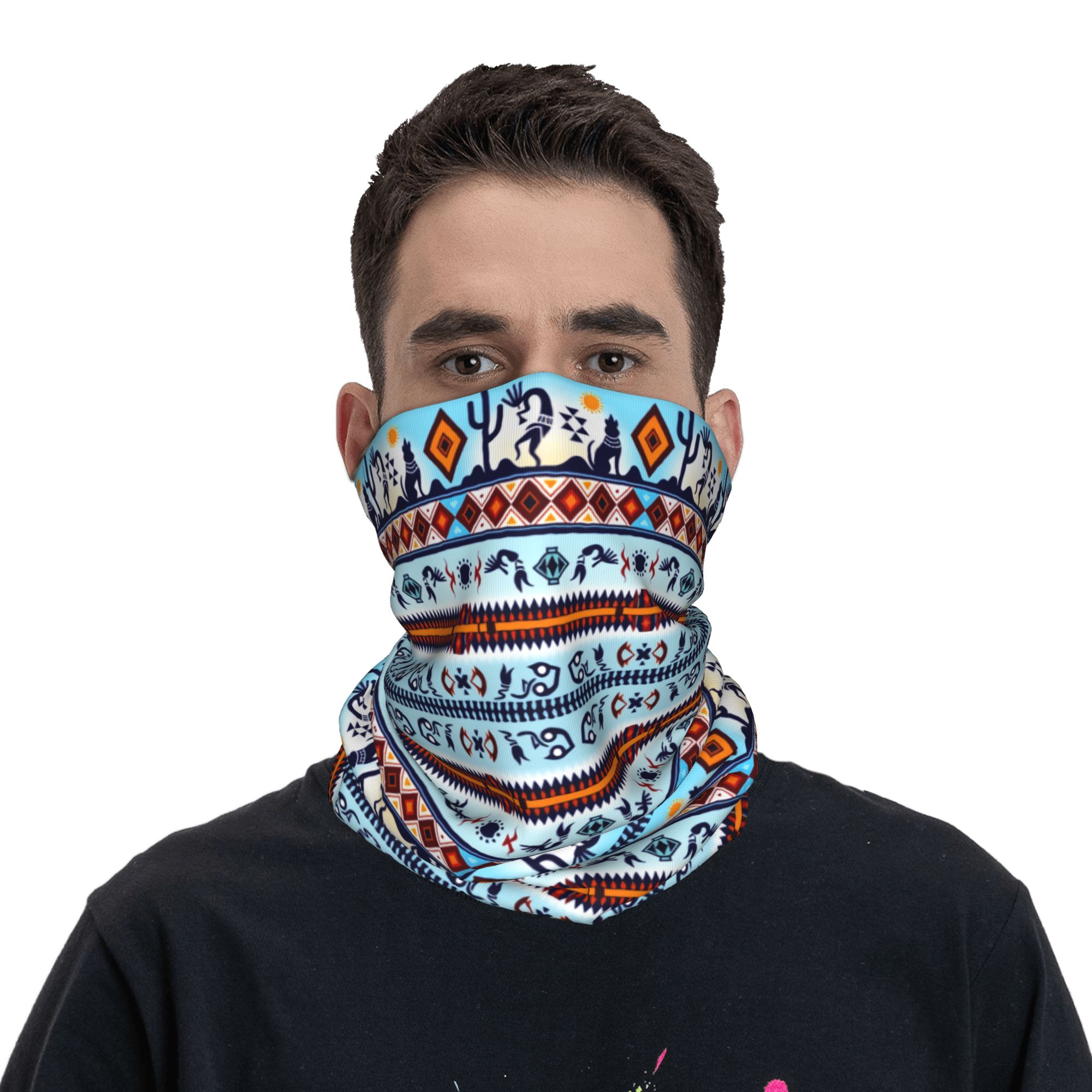 Personalizado kokopelli hohoka - Neck Gaiter Face Cover avaliação e preço